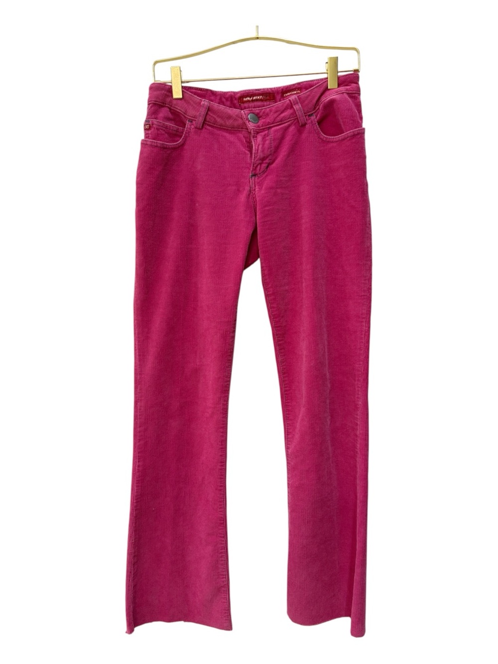 ARCHIVAL Vintage Y2K Miss Sixty Pink Corduroy Extra Low Ty Pants Italy Sz 29